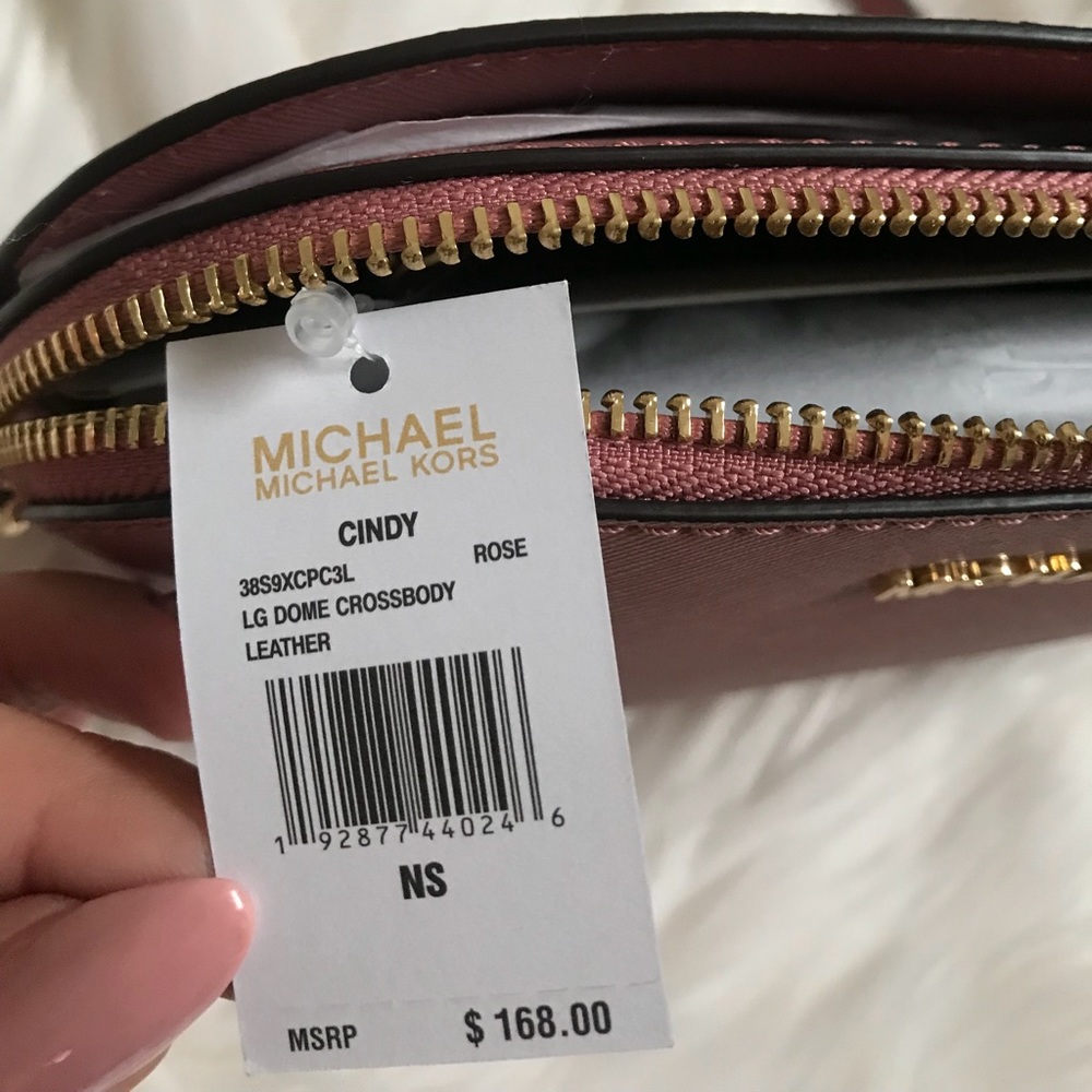 Michael Kors Pink Rose Dome Cindy Crossbody Bag - Picture 5 of 5